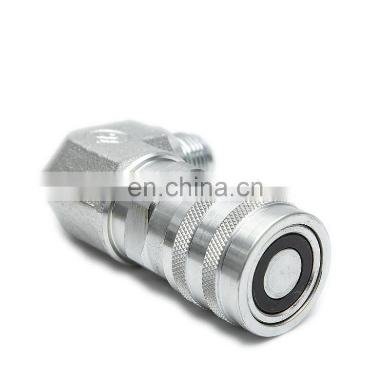 1/2" NPT 90 degree elbow connect JIC hose fitting flat face quick coupling excavator skid steer loader