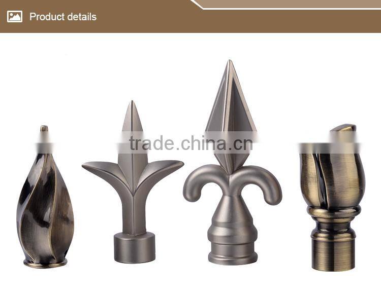 1.1-2.1m Antique Brass 19mm Metal extend Window Curtain Pole Crystal Glass Finial