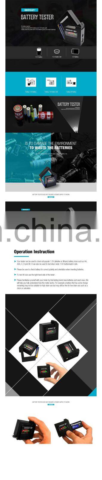 Pocket Battery Voltage Tester 1.5/9V AA/AAA/C/D Button Cell Tester High Quality