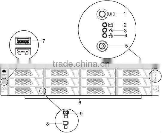 Original Quidway HUAWEI dual system mode rack server RH2288H V2 with 4 GE ports