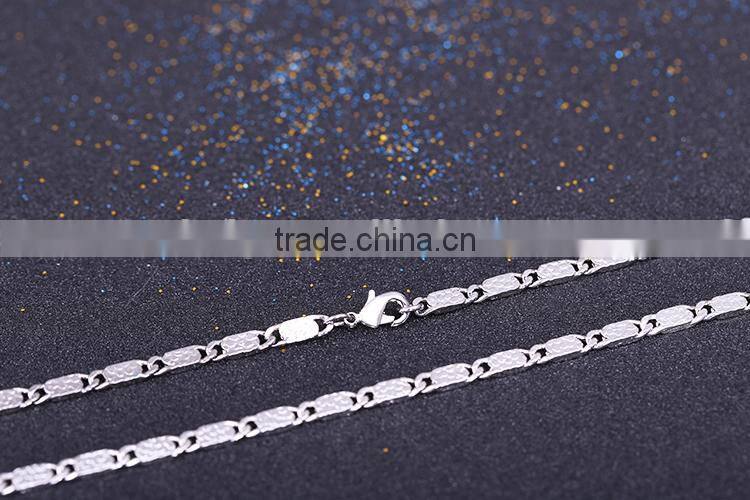fashion jewelry rhodium plated cheap simple design chain necklace