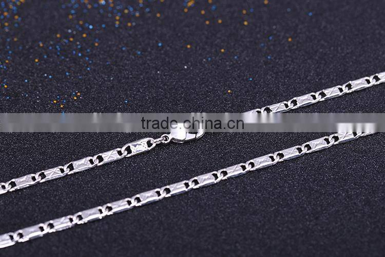 2015 wholesale fashion jewelry rhodium plated cheap short chain necklace