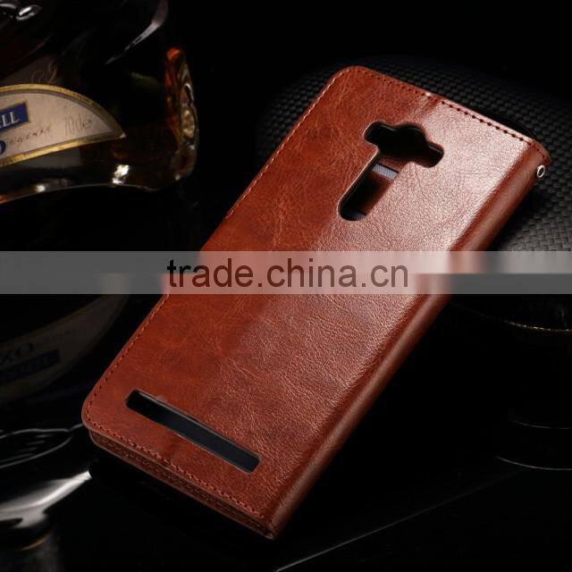 leather wallet cover 5.5 inch for Asus ZenFone2 Laser ZE550KL case leather magnetic cover case wallet stand