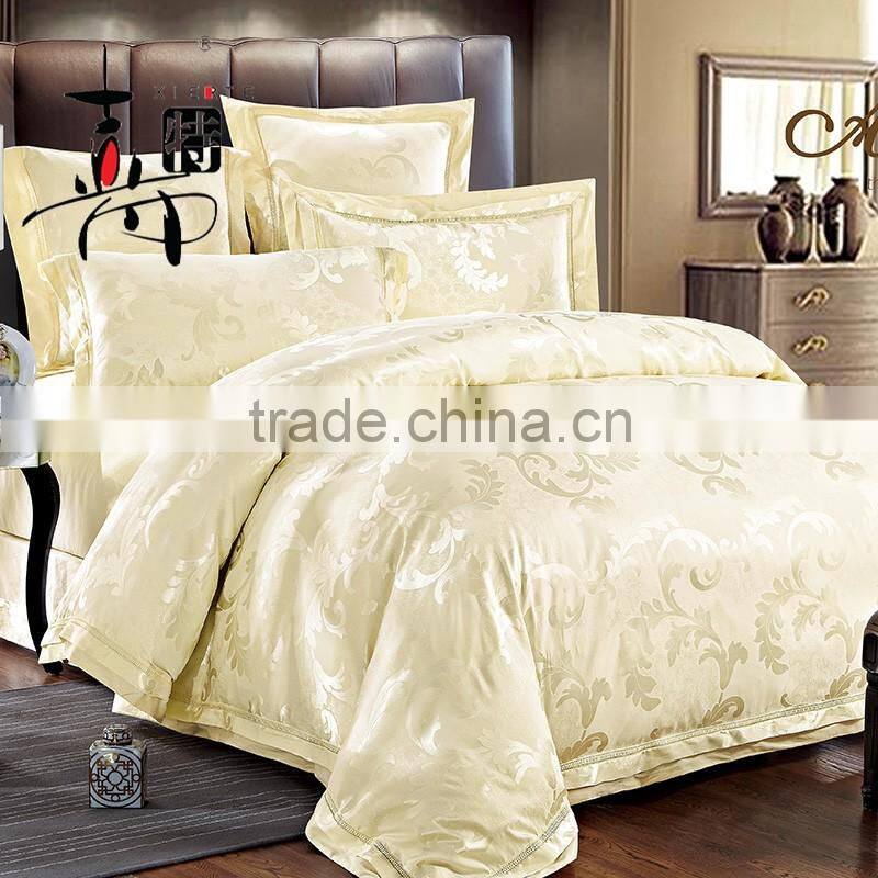 4 Pcs Luxury hadmade embroider jacquard tencel bedding set bed sheet