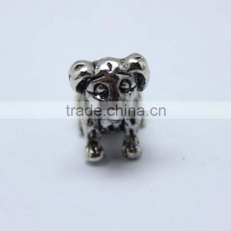 Wholesale Dog Shape Zinc Alloy Slider Beads with Round Hole for Bracelets