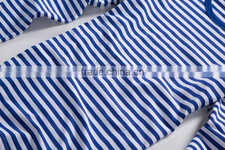 custom round O neck long sleeves stripe t shirt