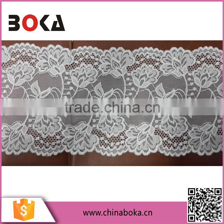 15cm white original fiower pattern nylon lace trim.