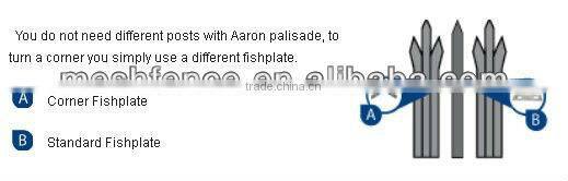 W-section hot dip galvanised 1.8m high double leaf palisade gate