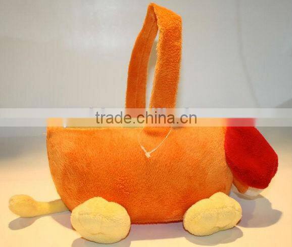 New 12" Dan Dee Plush Puppy Dog Orange/Red Easter Basket Stuffed DanDee Soft