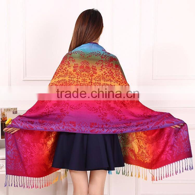 Flower Jacquard Fashion Hijab Arab Shawl