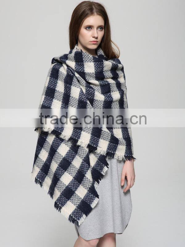 Warm Winter Fashion Ladies Wide Long Plaid Pashmina Kashmir Shawl