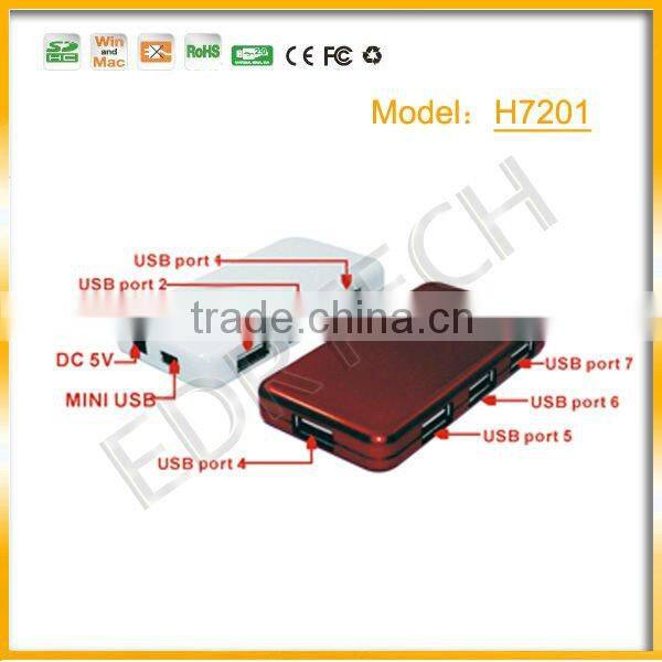 Hot selling USB 2.0 Hub with 7 ports