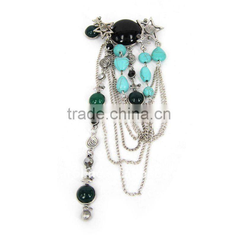 2015 Caroline Fashion New Design Turquoise pin brooch