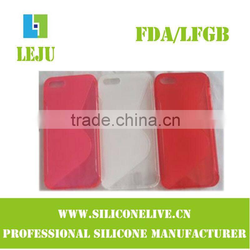 transparent S shaped silicone case for iphone 5
