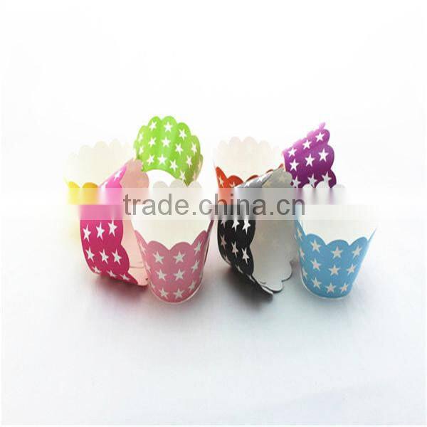 Eco friendly Party Supplies Blue Wedding Cake Decoration Chevron Dot Stripe Star Heart Cupcake Wrappers