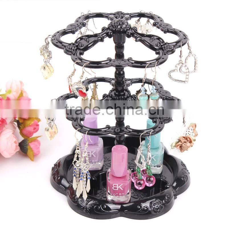 D11 ANPHY Double-deck Plastic Earring Rack With Plate For Display Black