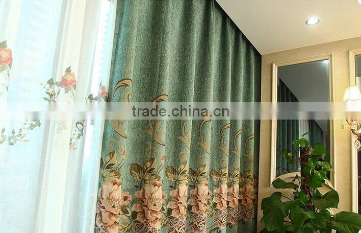 Blackout European style electric curtain for hotel project/ motorized curtain system for hotel