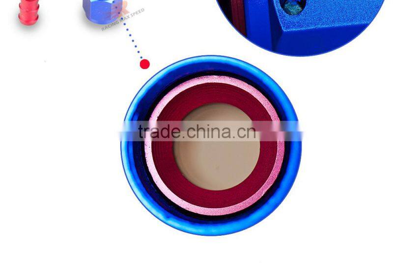 Interchangeable Iso9000 Wholesale Aluminum Oil Cooler Hose Fitting 180 Degree Push On End blue and red 10-180-10