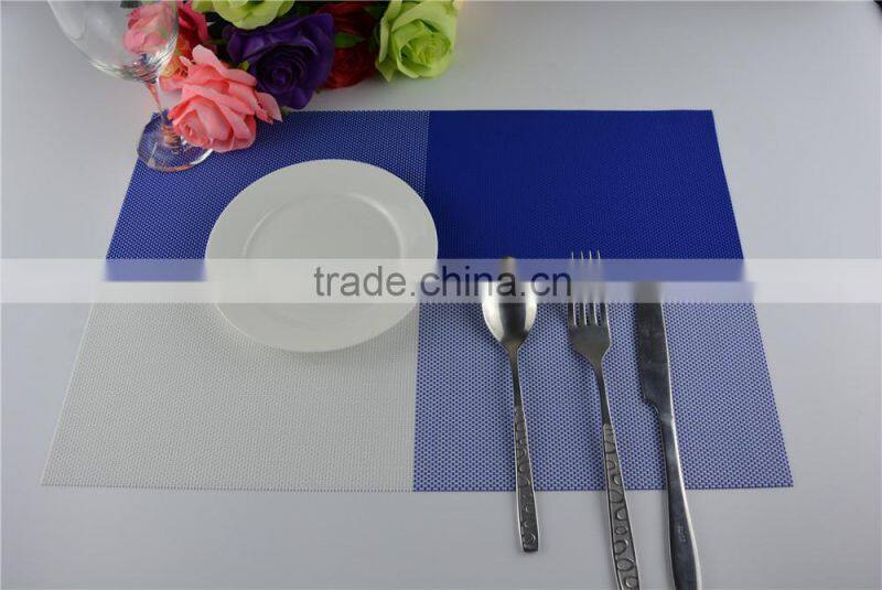 Newest PVC blue grid Placemat fashion pvc dining tab0le mat disc pads bowl plates coasters waterproof table cloth pad
