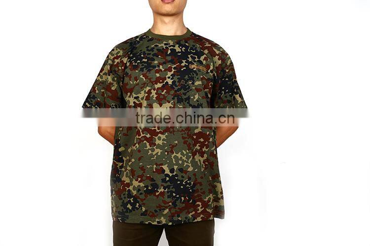China new design custom wholesale OEM Service unisex o-neck camouflage t shirt