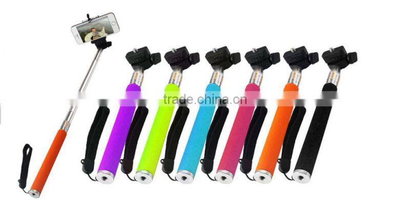 Newest wired selfie stick for mobile phone camera selfie holder 2015