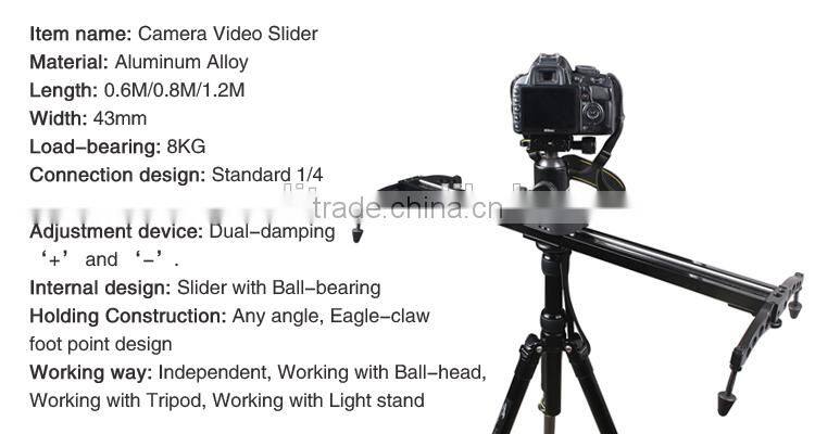 Commlite Camera Video Track Slider Video Stabilizer System with Ball-Bearing 120cm 48''