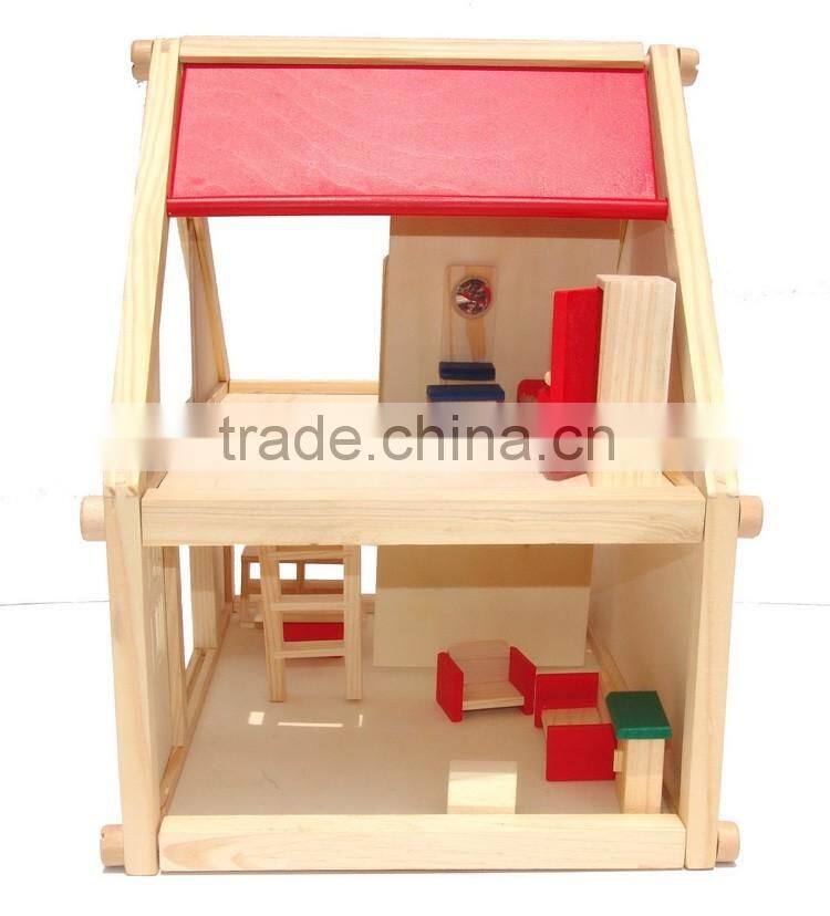 2016 New Design Wooden Toy House for Kids Child Educational Wooden Assembling Set Baby DIY Doll House