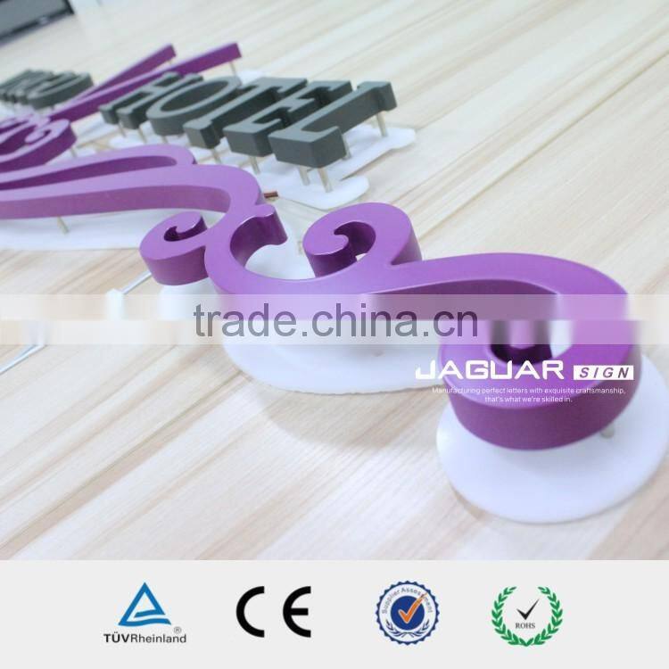 Shop decorative waterproof frontlit / backlit advertising baking finish acrylic led letters sign and alphabet numbers