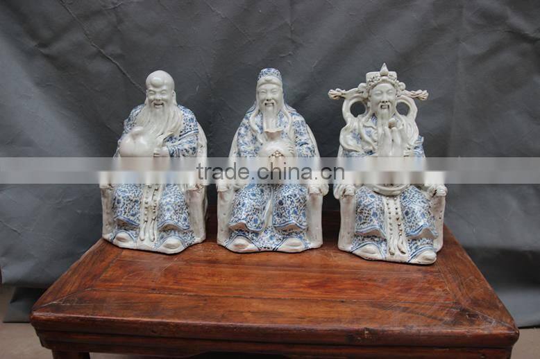 Chinese Hand Maded Ceramic Antique Colorful Beauty Porcelain Figure Sculpture