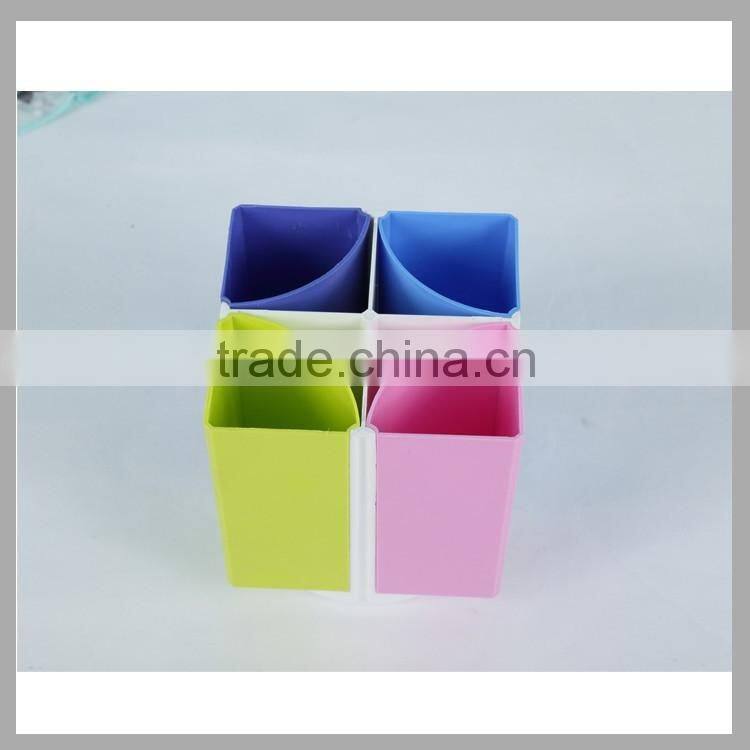 desktop storage decorative 4 hole plastic pen holder cheap pencil vase desktop pencil holders