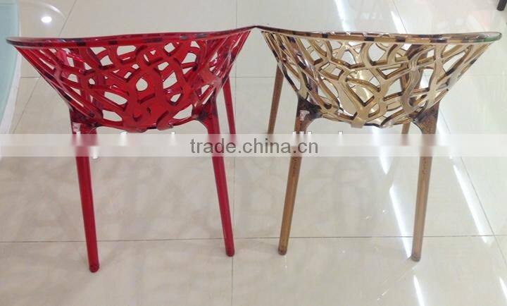 Unique design outdoor furniture leisure style Polycarbonate PLASTIC GARDEN CHAIR