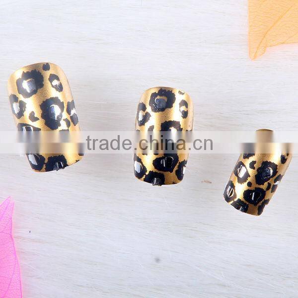 metallic leopard design nail tips2014 new products artificial nails false nails
