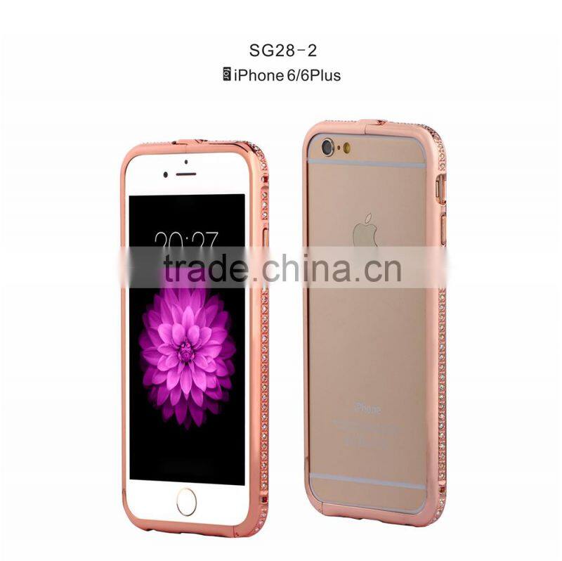 Crystal Metal Bumper Phone Case For iPhone6/6p