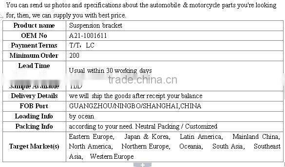 high quality suspension bracket for chery A21 OEM No A21-1001611