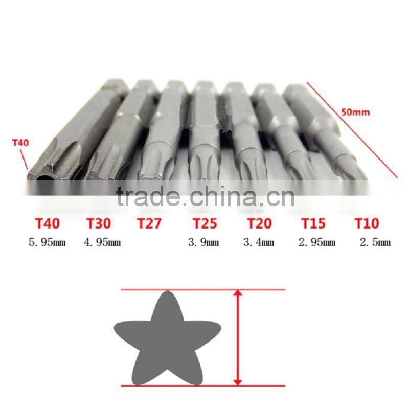 1/4 Inch Magnetic Pentacle Star Head Screwdriver Bits Electric Screwdriver Bit 50mm Length AR-56