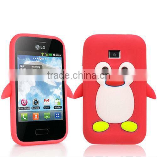 PENGUIN SILICONE SKIN Mobile Phone Case COVER FOR LG Optimus L3 E400