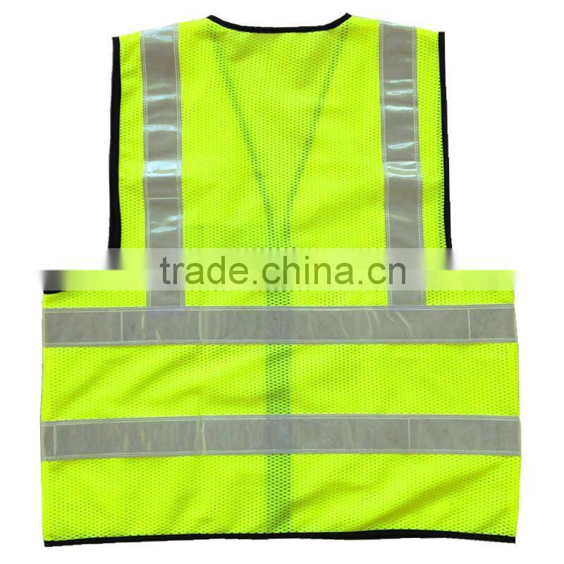 Wholesale 2014 News OEM 100% polyester high quality highway waistcoat with zipper & ID pockets