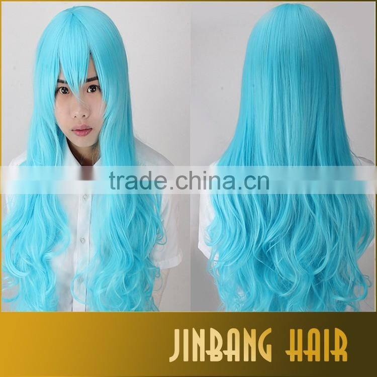 2016 hot sale Cheap good quality Synthetic cosplay wigs 80cm long Wavy female fashion looking wigs of for sale