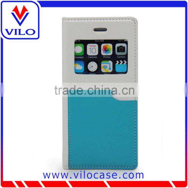 card holder Combo color Leather flip case for iphone 6s with window