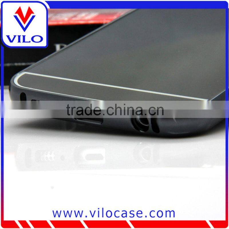Metal aluminum matte hard bumper mirror case cover for Samsung S6