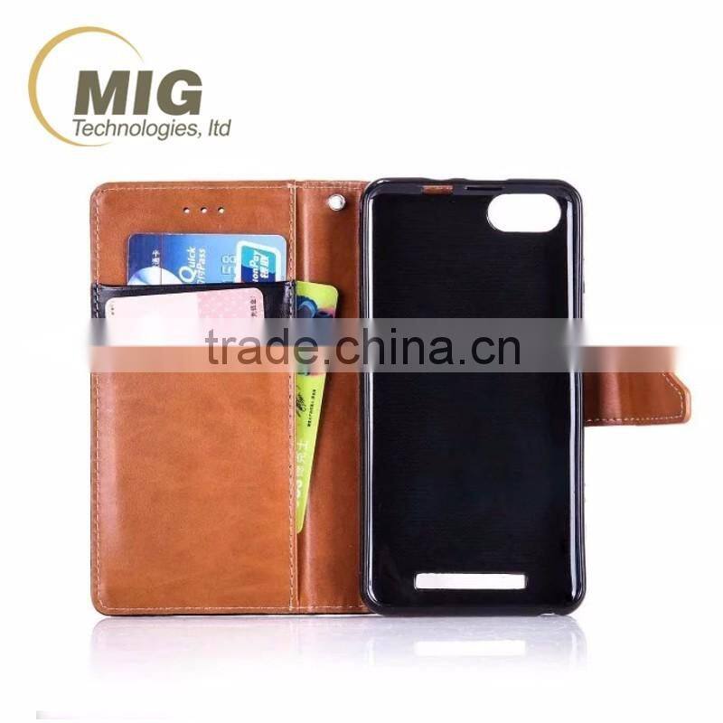 Double color PU wallet leather case with strap stand case with inside TPU phone case for iphone 6s 6s plus