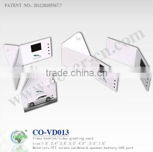 7' LCD video greeting card video booklet with 5 buttons to control 5 videos for Christmas promotional items & advertising