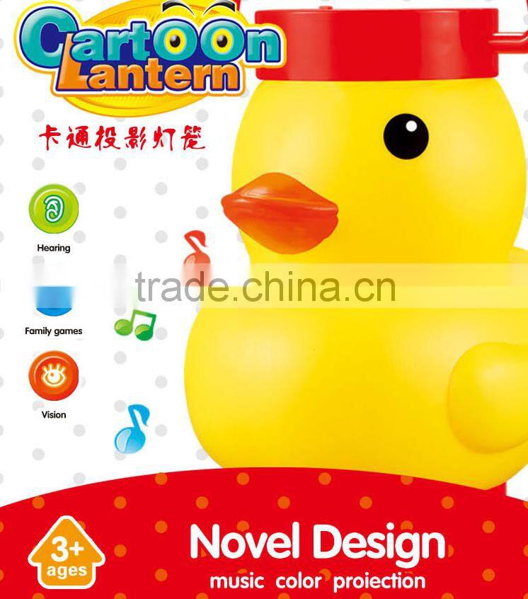 2016 new item funny cartoon projection toy lantern for children with music and 7 colors flashing light