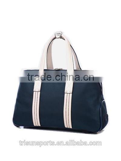 hot sale promotional large capacity polyester and leather rolling duffel travel bags