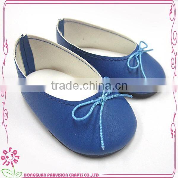 dark blue PU leather doll shoes wholesale 18 inch