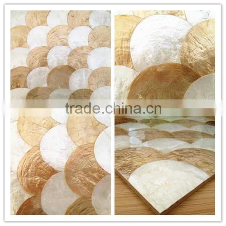 yellow fan mother of pearl furniture freshwater shell mosaic tile