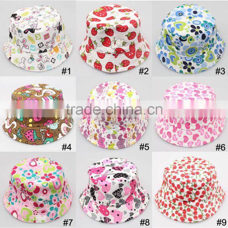 kids floral print bucket hat sun cap