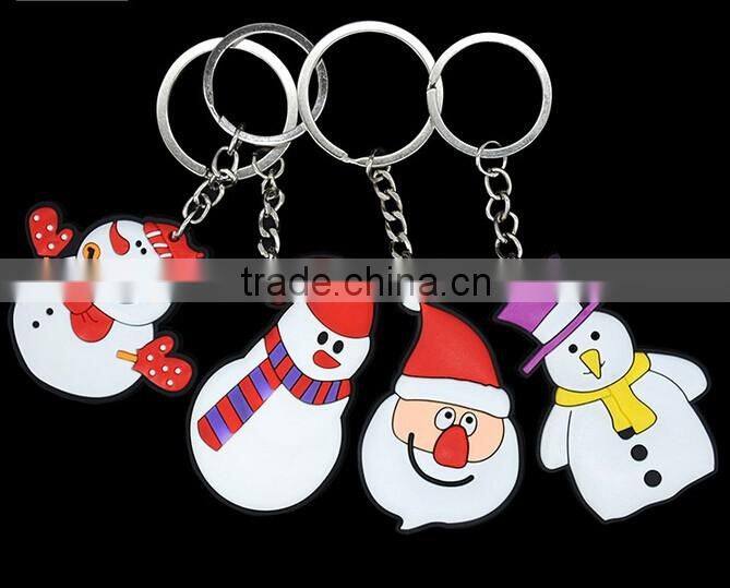 High quality Christmas 3d logo soft pvc keychain for promotion gift