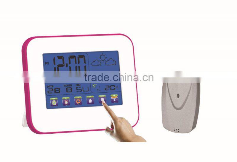 RF Wireless Weather Station With Touch Screen Sound controlled backlight #S636BS