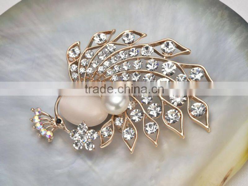 2015 fashion pearl jewelry brooch zircon natural pearl brooch jewelry